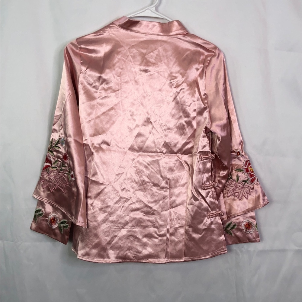 Tang Suit Coat Embroidery Chinese Tops Women Blouse Satin Loose Female Size M - Picture 7 of 12